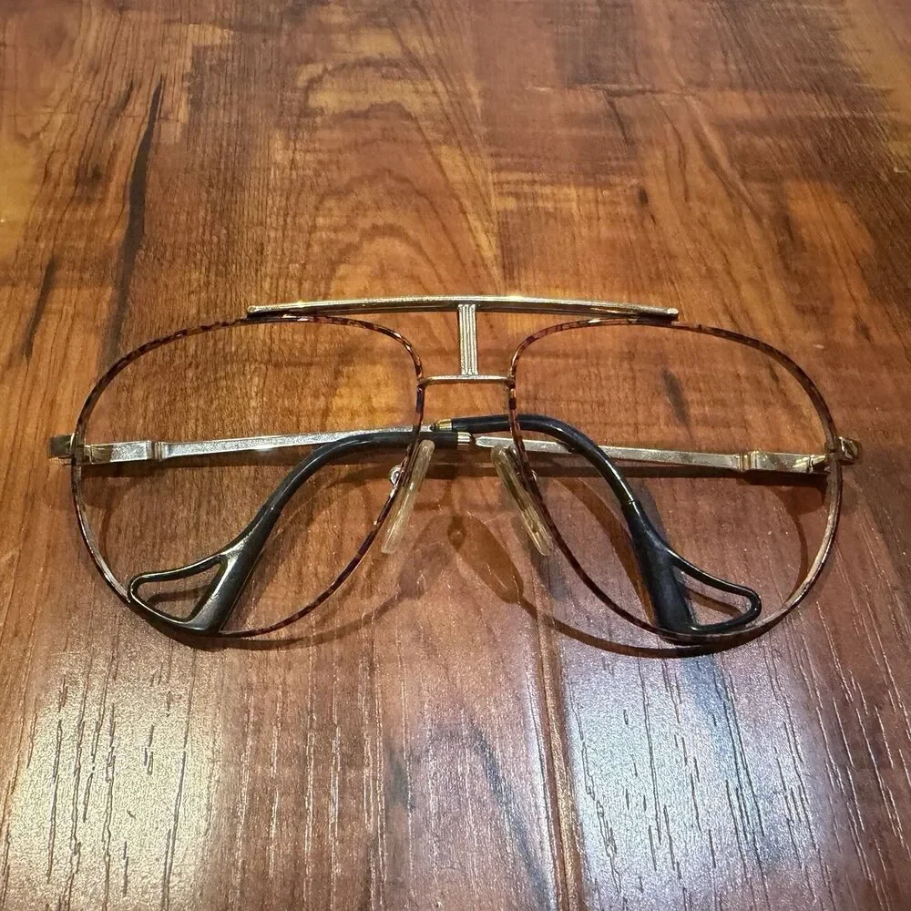 Vintage Jean Claude Killy Tortoise 59-15-130 Aviator Style Glasses Frames Only